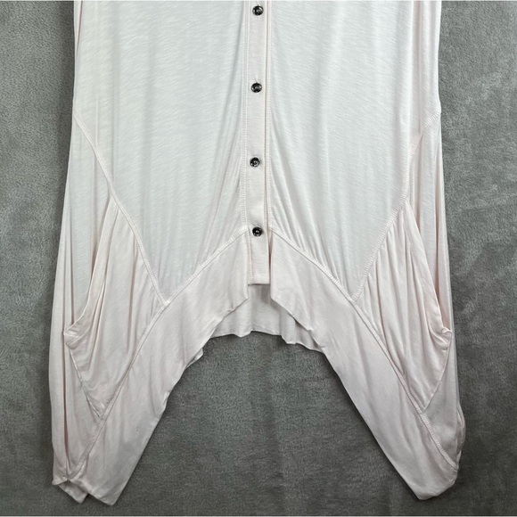 LOGO LORI GOLDSTEIN Pink Button-Up Sleeveless Cardigan w/ Pockets Medium - Picture 5 of 15